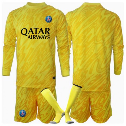 Fotballdrakt Barn Paris Saint-Germain Keeper Tredjedraktsett 2024-25 Langermet (+ Korte bukser)